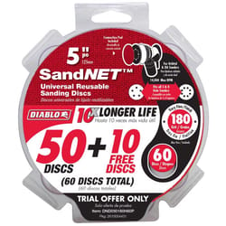 Diablo SandNet 5 in. Ceramic Blend Hook and Lock Sanding Disc 180 Grit Fine 50 pk