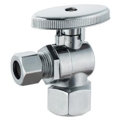 PlumbCraft 3/8 in. Compression in. X 1/2 in. FIP Chrome Plated Angle Valve