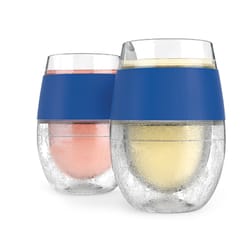 HOST Freeze Cooling Cup 8.5 oz Blue Plastic Stemless Wine Glass