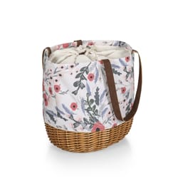 Picnic Time Coronado Canvas and Willow 14.17 in. L X 11.42 in. W X 13.4 in. H Pink Picnic Basket Tot