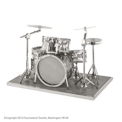 Fascinations Metal Earth Drum Set Model Kit Silver
