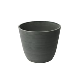 Algreen Products 11 in. H X 14 in. D Plastic Taper Ribbed Planter Charcoal