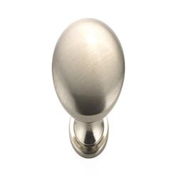 Richelieu Contemporary Oval Cabinet Knob 1-3/16 in. D 1-3/32 in. Brushed Nickel 10 pk
