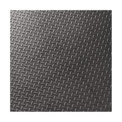 VersaTex 18 in. W X 18 in. L Diamond Plate Black Composite Floor Tile 18 sq ft