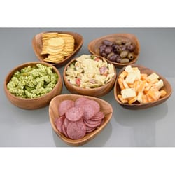 Pacific Merchants Natural Acacia Wood Three-Sided Dip Bowls 1 ct