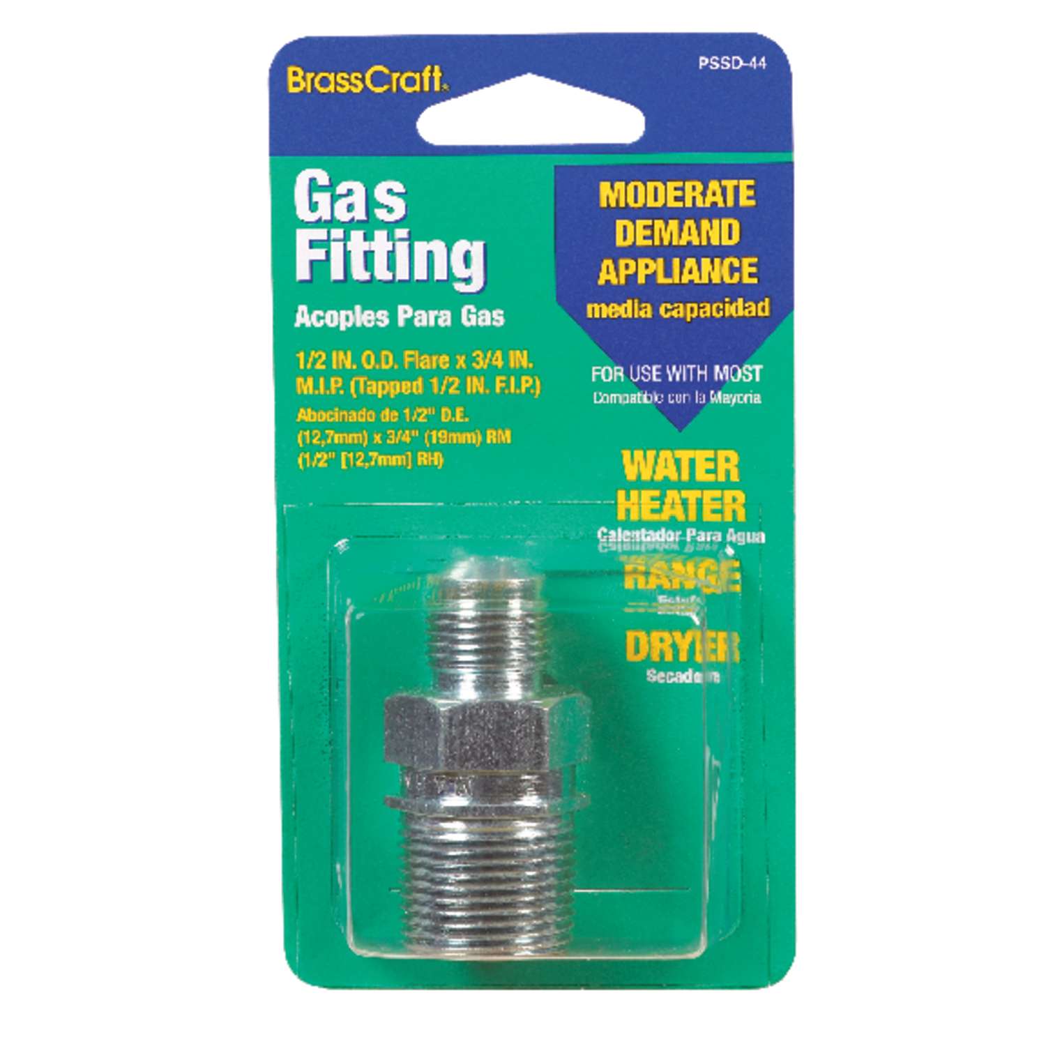 Brasscraft 1/2 in. Flare x 3/4 in. Dia. MIP Steel Gas Fitting Ace