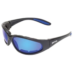 Hercules 1 Plus Oval Frame Safety Sunglasses Blue Mirror Lens Black Frame 1 pc