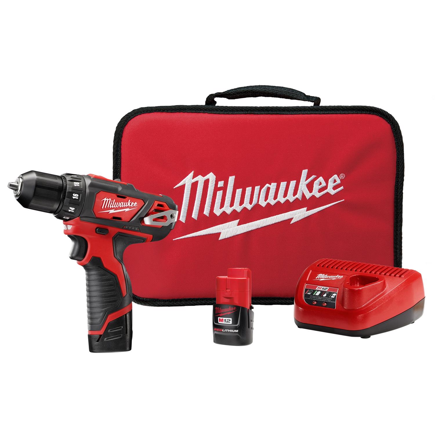 Photos - Drill / Screwdriver Milwaukee M12 3/8 in. Brushed Cordless Drill/Driver Kit (Battery & Charger 