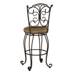 Linon Home Decor Brown Polyester Swivel Conley Barstool 29 in.