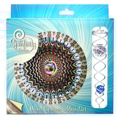 Spinfinity Designs Multi-color Stainless Steel 6.5 in. Gazing Mandala Mini Set Outdoor Spinner