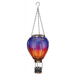 Regal Art & Gift Purple Glass/Metal 23.5 in. H X 7.5 in. L X 7.5 in. W Hot Air Balloon Lantern