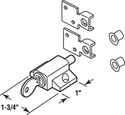 Prime-Line Brass-Plated Zinc Keyed Window Sash Lock 1 pk