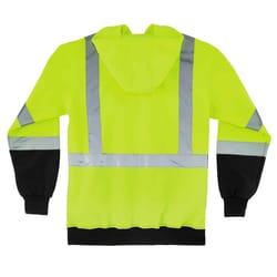 Ergodyne GloWear Reflective Black Front Hooded Safety Sweatshirt Lime M