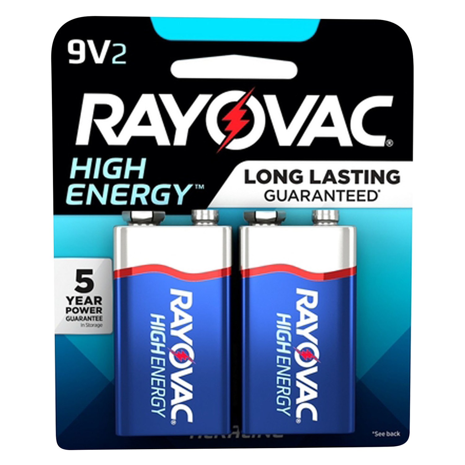 Photos - Household Switch Rayovac High Energy 9-Volt Alkaline Batteries 2 pk Carded A1604-2T 