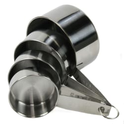 Chef Craft 1/4, 1/3, 1/2, 1 cups Stainless Steel Silver Measuring Set