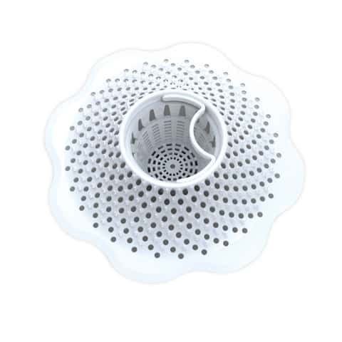 RINSE ACE Pet Hair Snare Drain Catcher, White 