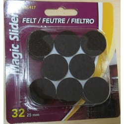 Magic Sliders Felt Self Adhesive Protective Pads Brown Round 1 in. W X 1 in. L 32 pk