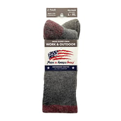 Made In America Socks Men's L/XL Cushion Crew Socks Multicolored