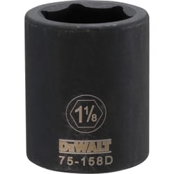 Dewalt 1-1/8 in. X 3/4 in. drive SAE 6 Point Impact Socket 1 pc