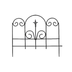 Panacea 16 in. L X 18 in. H Steel Black Garden Fence