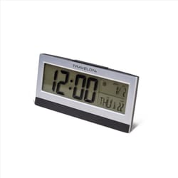 Travelon Silver Travel Alarm Clock Digital Battery Operated