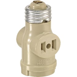 Leviton Plastic Medium Base Lampholder 1 pk