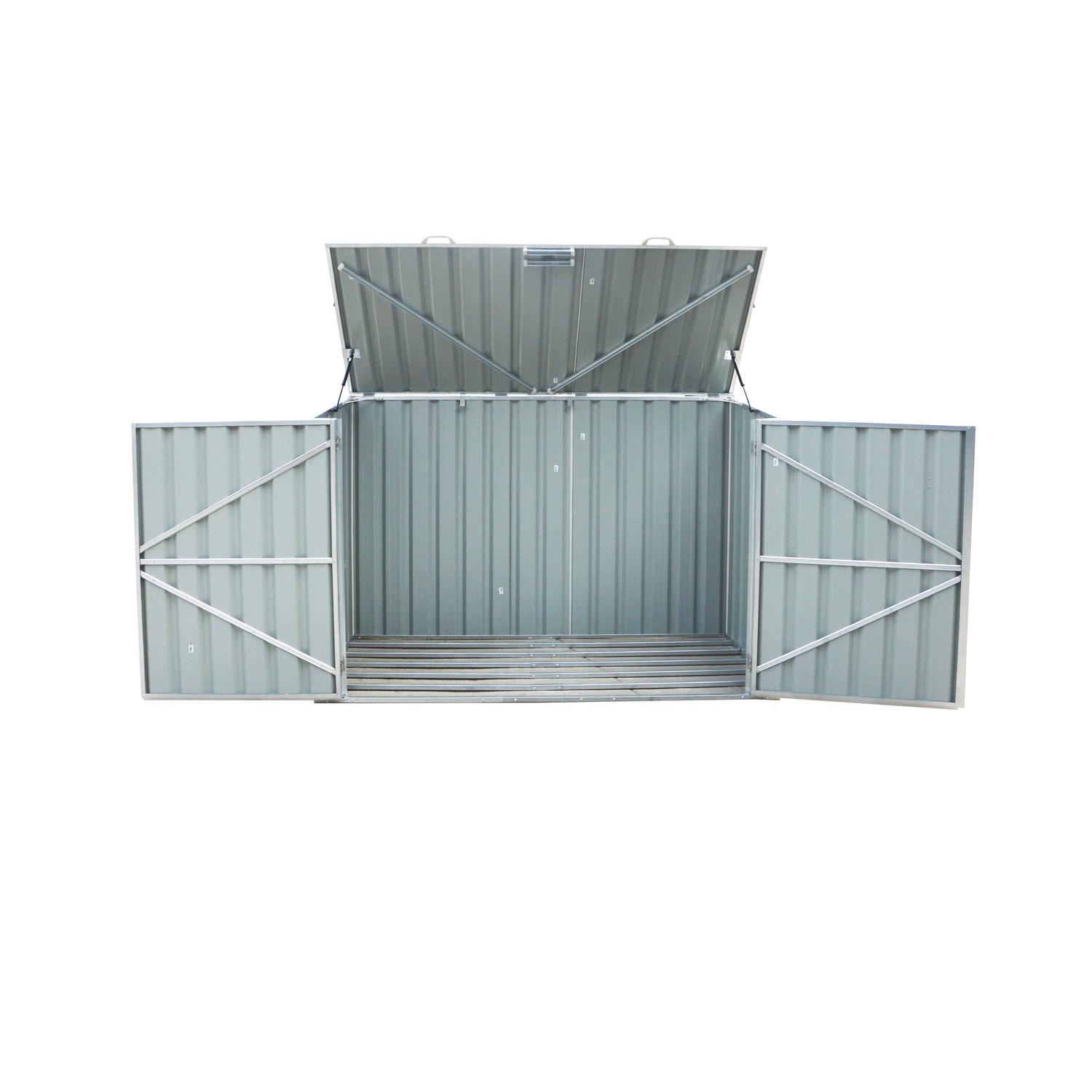 Build-Well 6 ft. x 3 ft. Metal Horizontal Storage Shed with Floor Kit -  SW0603FDHFK-GY