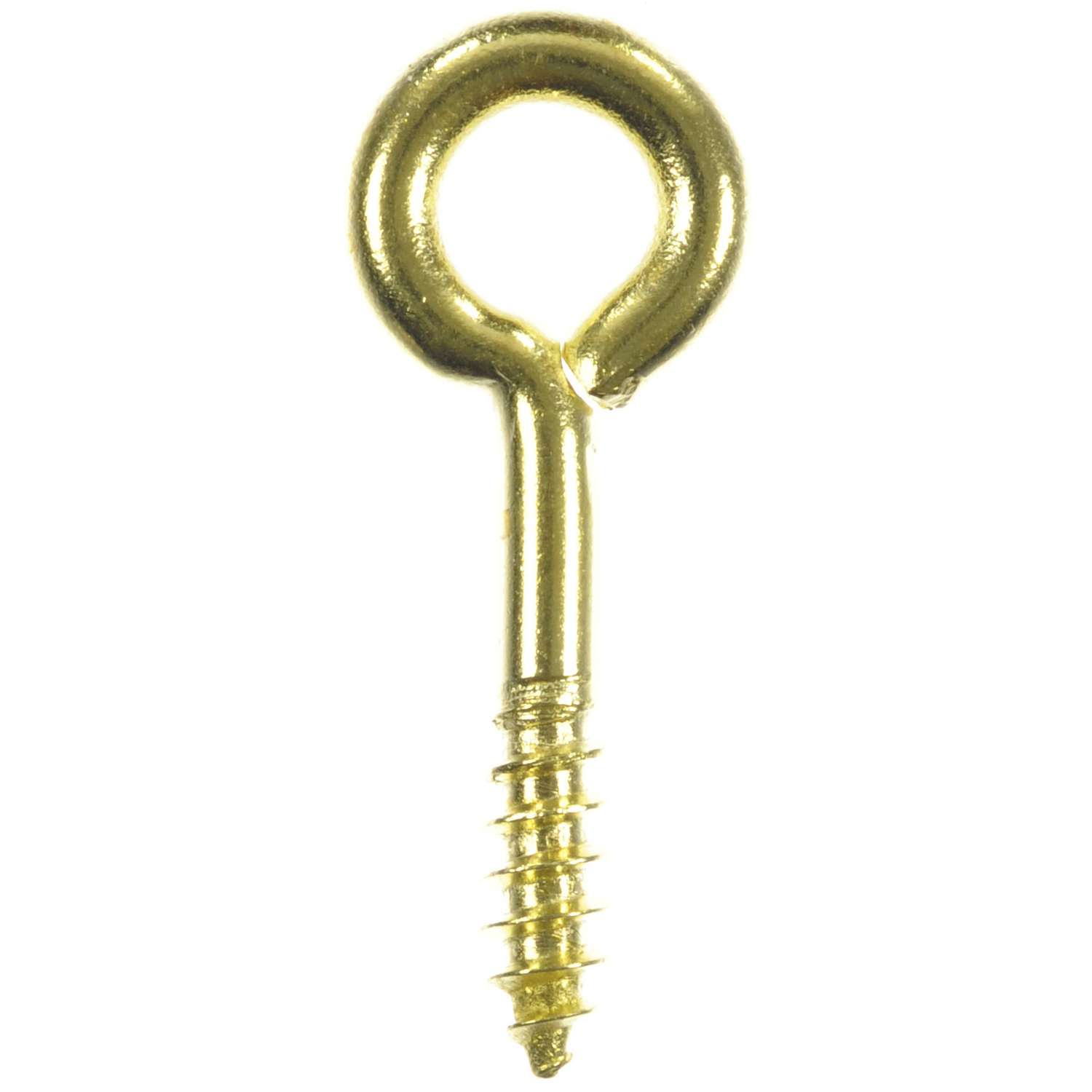 Ace 1/8 in. Dia. x 1 in. L Polished Brass Screw Eye 30 lb. capacity 7