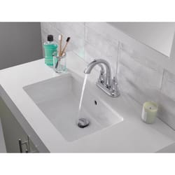 Delta Geist Chrome Contemporary Centerset Bathroom Sink Faucet 4 in.