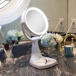 Zadro 7.25 in. H X 7.25 in. W Swivel Vanity Mirror White