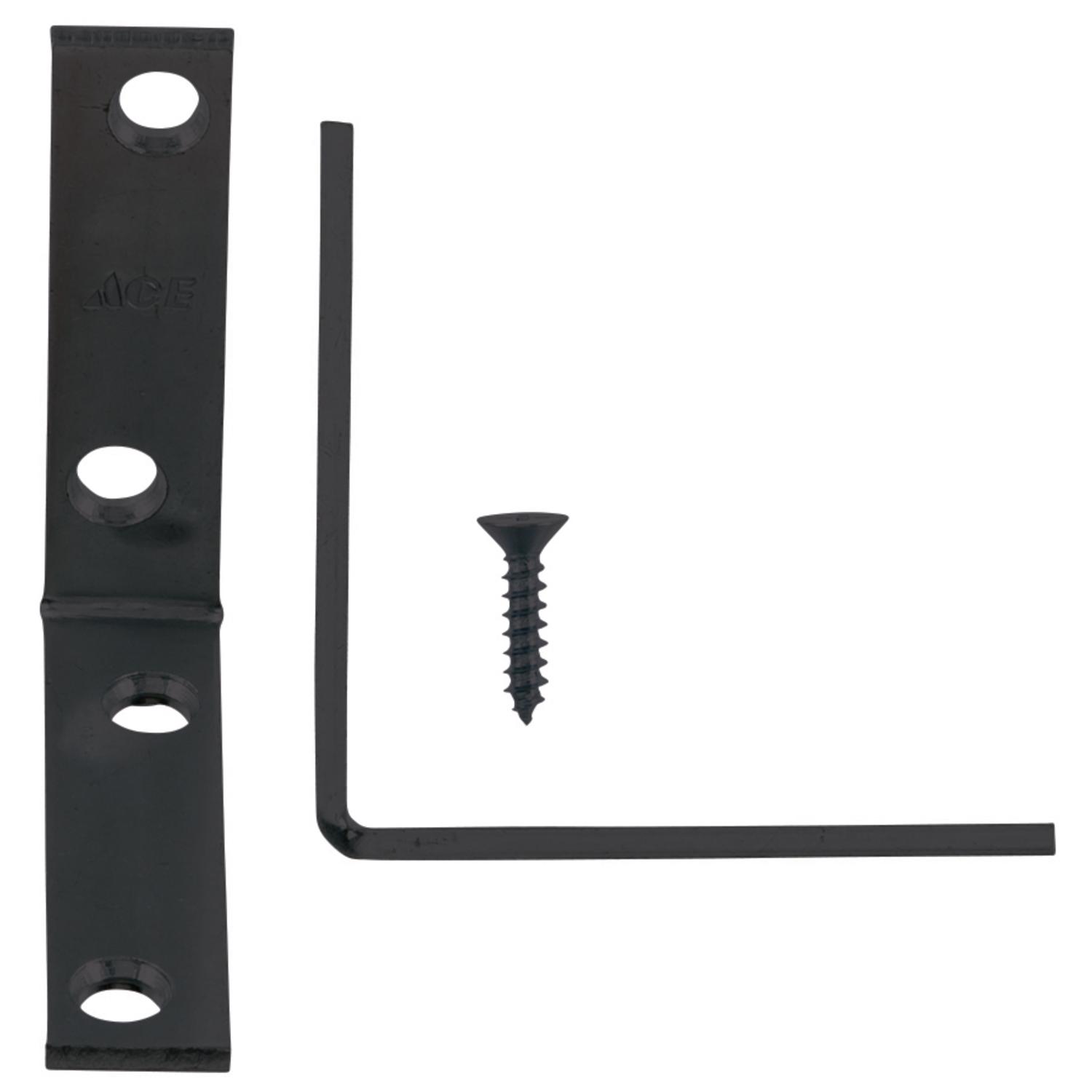 Ace 2-1/2 in. H X 5/8 in. W X 2-1/2 in. D Black Steel Inside L Corner Brace - 01-3404-249 - Hardware Accessories  sku 01-3404-249