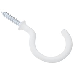 National Hardware Vinyl Coated White Steel 1-1/2 in. L Cup Hook 15 lb 2 pk