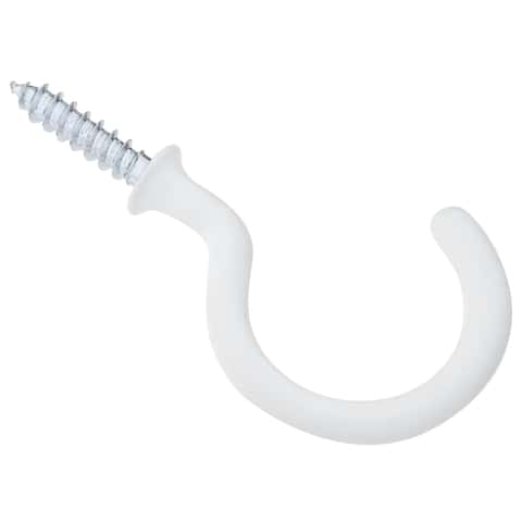 National Hardware Vinyl Coated White Steel 1-1/2 in. L Cup Hook 15