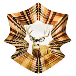 Spinfinity Designs Multi-color Stainless Steel 12 in. Mule Deer Large Outdoor Spinner
