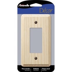 Amerelle Contemporary Unfinished Beige 1 gang Wood Decorator Wall Plate 1 pk