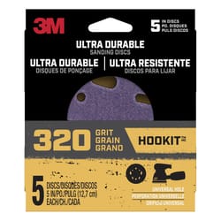 3M Hookit 5 in. Ceramic Hook and Loop Ultra Durable Sanding Disc 320 Grit Ultra Fine 5 pk