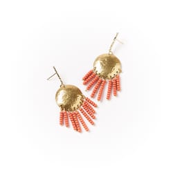 Matr Boomie Chaya Women's Gold/Orange Analog Earrings