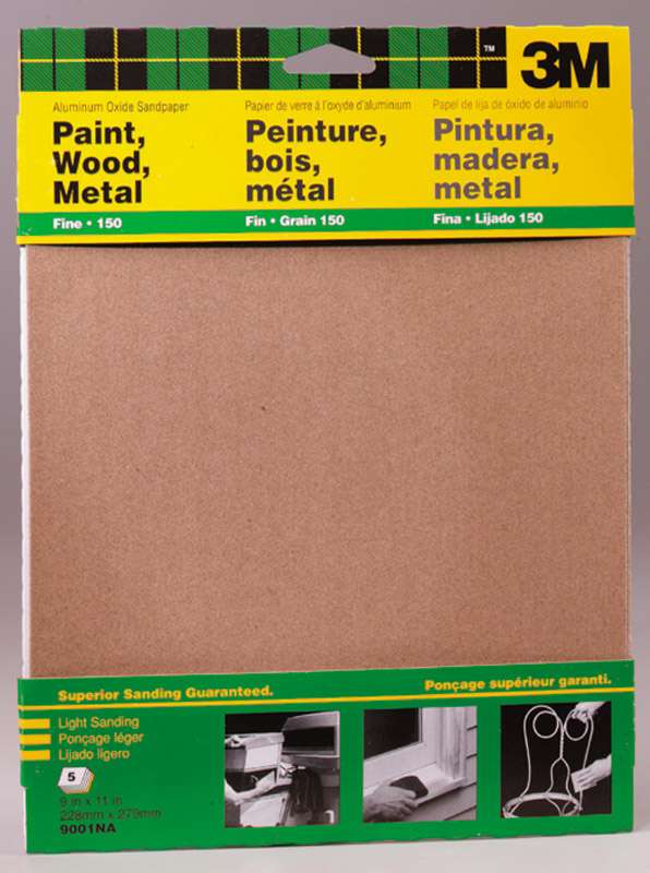 3M Aluminiumoxid-Schleifpapier, Körnung 150, 5 Blätter 22,9x27,9 Cm – Mittelfein Für Holz & Metall