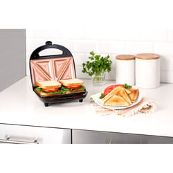 Gotham Steel Ceramic Copper Electric Folding Grill Black