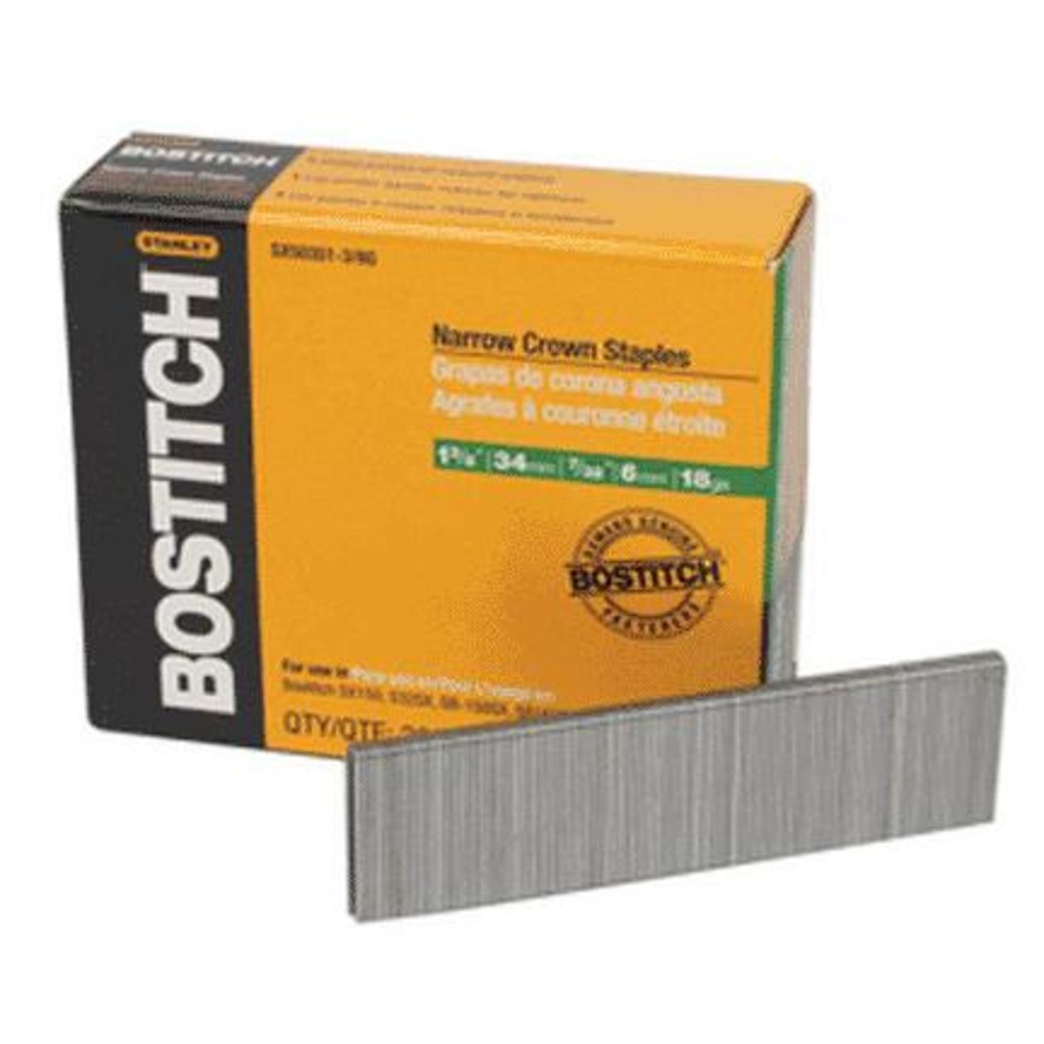 Bostitch 7/32 inch W X 1-1/8 in. L Galvanized Steel Wire Staples 18 Ga.