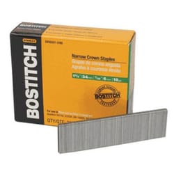 Bostitch 7/32 in. W X 1-3/8 in. L Stainless Steel Finish Staples 18 Ga. 1000 pk