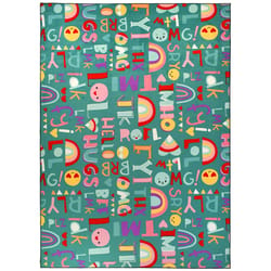 Homefires 5 ft. W X 7 ft. L Multicolored Group Chat Accent Rug