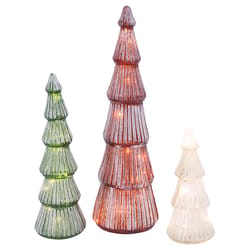 Gerson Multicolored Mercury Holiday Trees Table Decor