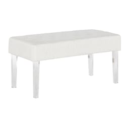 Linon Home Decor White Glitz Fabric Bench