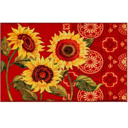 Olivia's Home 22 in. W X 32 in. L Multi-Color Sunflower Tile Polyester Accent Rug