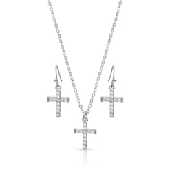 Montana Silversmiths Women's Unwavering Cross Silver Jewelry Sets Brass Water Resistant