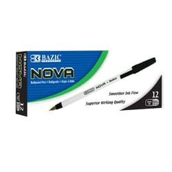 Bazic Products Nova Black Stick Pen 12 pk