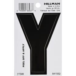 HILLMAN 3 in. Black Vinyl Self-Adhesive Letter Y 1 pc