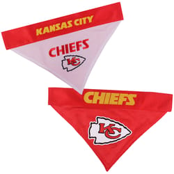 Pets First Red/White Kansas City Chiefs Cotton/Nylon Dog Collar Bandana Small/Medium