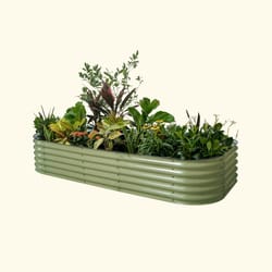 Vego Garden 17 in. H Metal 10 in 1 Raised Garden Bed Olive Green